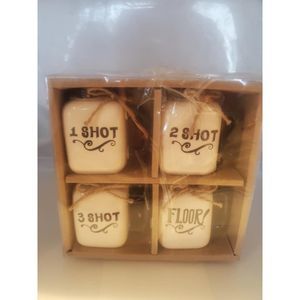 Mason Jar Shot Glasses Set of 4 Ceramic